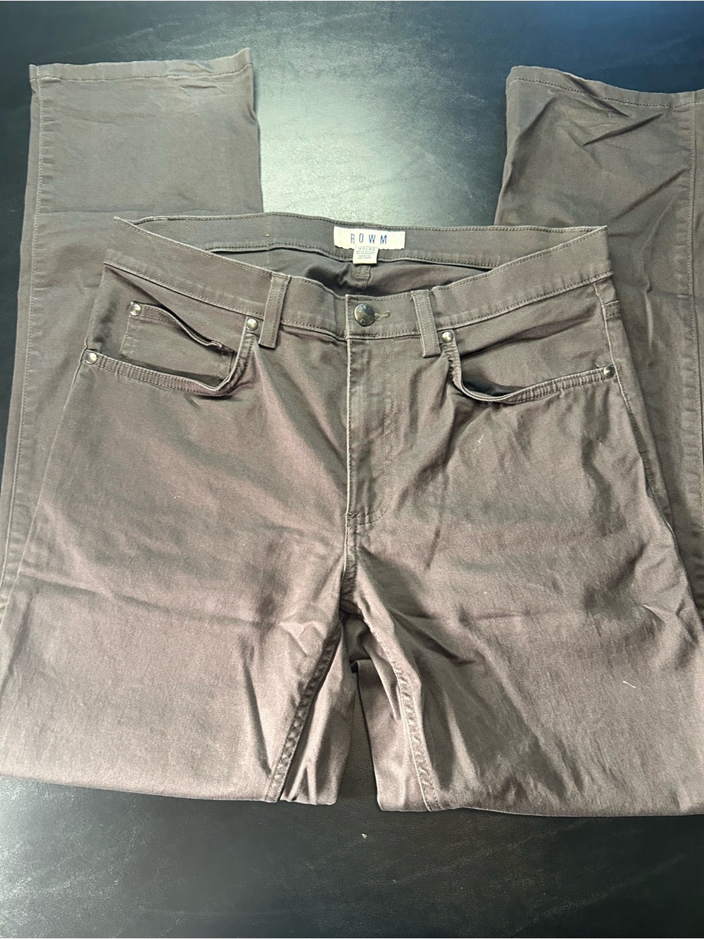 ROWM Men's 5-Pocket Cotton Blend Casual Pants Brown Size 32x32